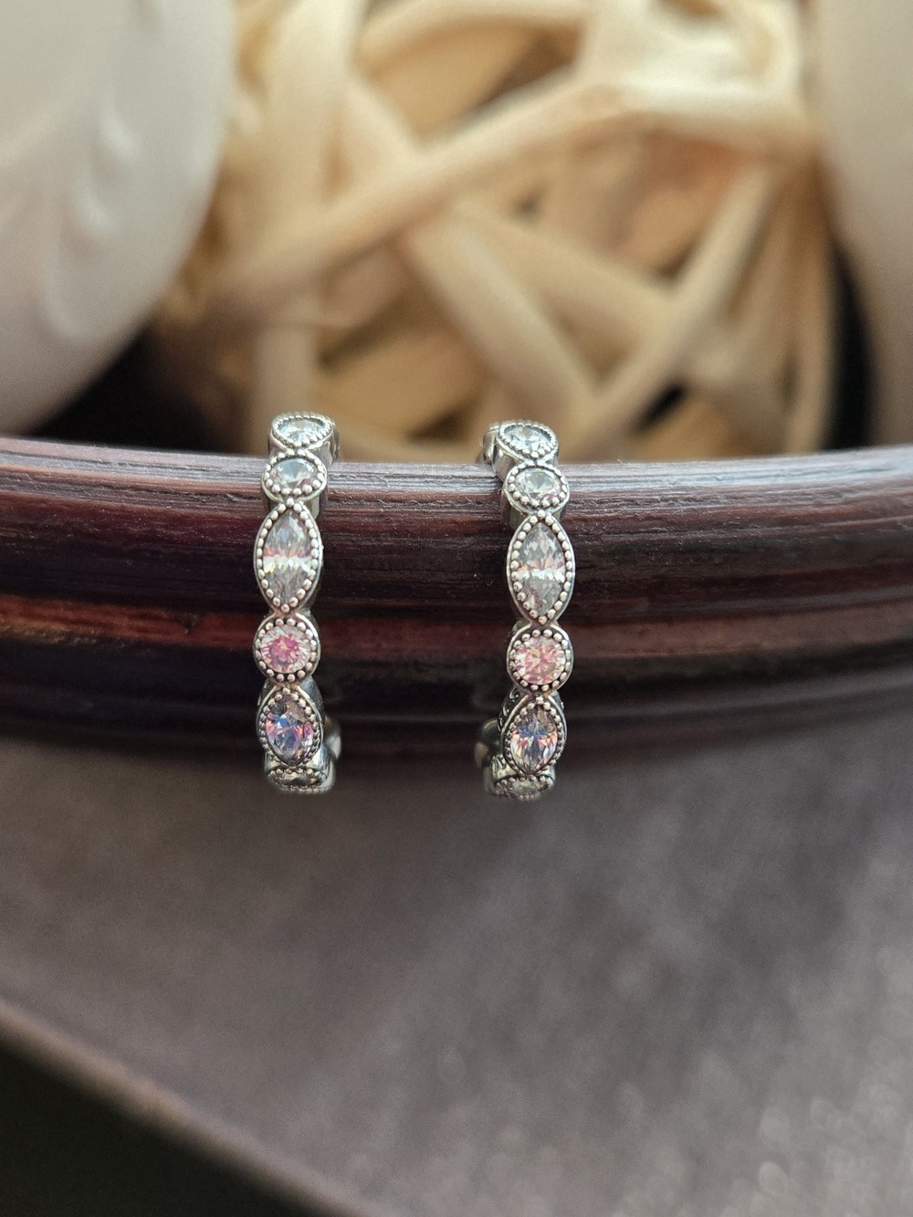 Swarovski Silver Hoops